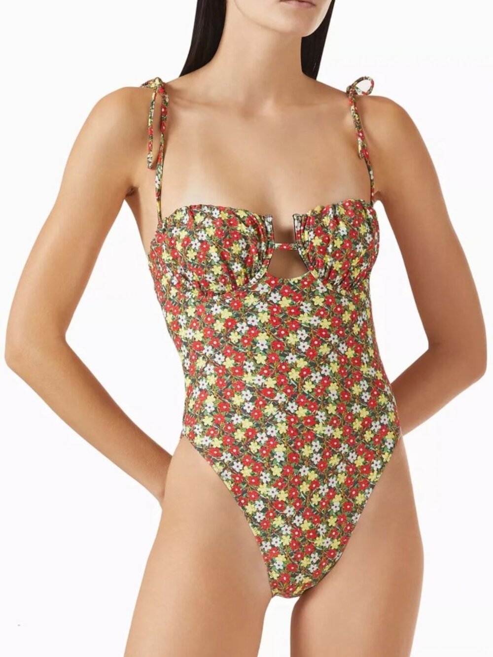 New! Montce Sienna Floral Petal One-Piece Swimsuit Small 34262